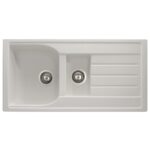 Abode Oriel 1.5 Bowl & Drainer Granite Inset Sink Frost White