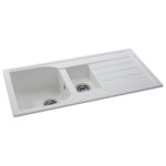 Abode Oriel 1.5 Bowl & Drainer Granite Inset Sink Frost White