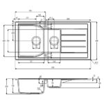 Abode Oriel 1.5 Bowl & Drainer Granite Inset Sink Frost White