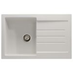 Abode Xcite 1 Bowl & Drainer Granite Inset Sink Frost White