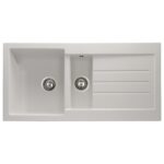 Abode Xcite 1.5 Bowl & Drainer Granite Inset Sink Frost White
