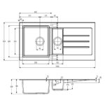 Abode Xcite 1.5 Bowl & Drainer Granite Inset Sink Frost White