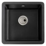 Abode Matrix Sq GR15 1 Bowl Granite Inset/Undermount Sink Black