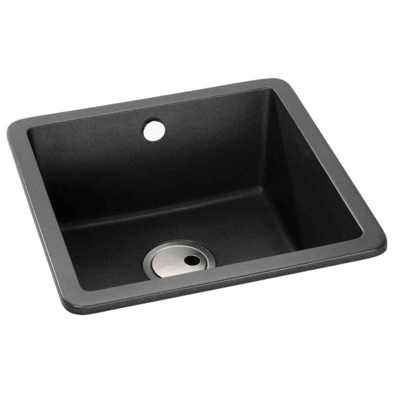 Abode Matrix Sq GR15 1 Bowl Granite Inset/Undermount Sink Black