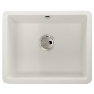 Abode Matrix Sq GR15 Large 1 Bowl Granite Inset/Undermount Sink White