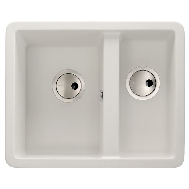 Abode Matrix Sq GR15 1.5 Bowl Granite Inset/Undermount Sink White