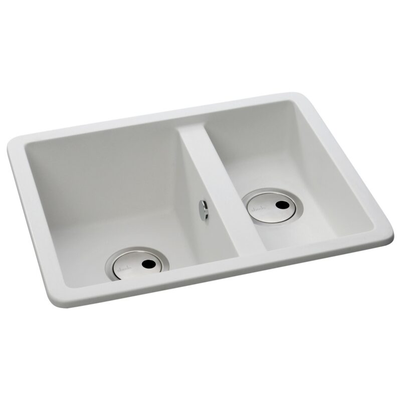 Abode Matrix Sq GR15 1.5 Bowl Granite Inset/Undermount Sink White