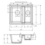 Abode Matrix Sq GR15 1.5 Bowl Granite Inset/Undermount Sink White