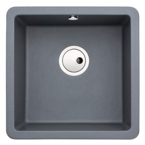 Abode Matrix Sq GR15 1 Bowl Granite Inset/Undermount Sink Grey