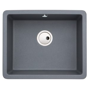 Abode Matrix Sq GR15 Large 1 Bowl Granite Inset/Undermount Sink Grey