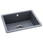 Abode Matrix Sq GR15 Large 1 Bowl Granite Inset/Undermount Sink Grey