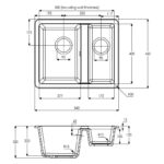 Abode Matrix Sq GR15 1.5 Bowl Granite Inset/Undermount Sink Grey