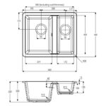 Abode Matrix Sq GR15 1.5 Bowl Granite Inset/Undermount Sink Grey