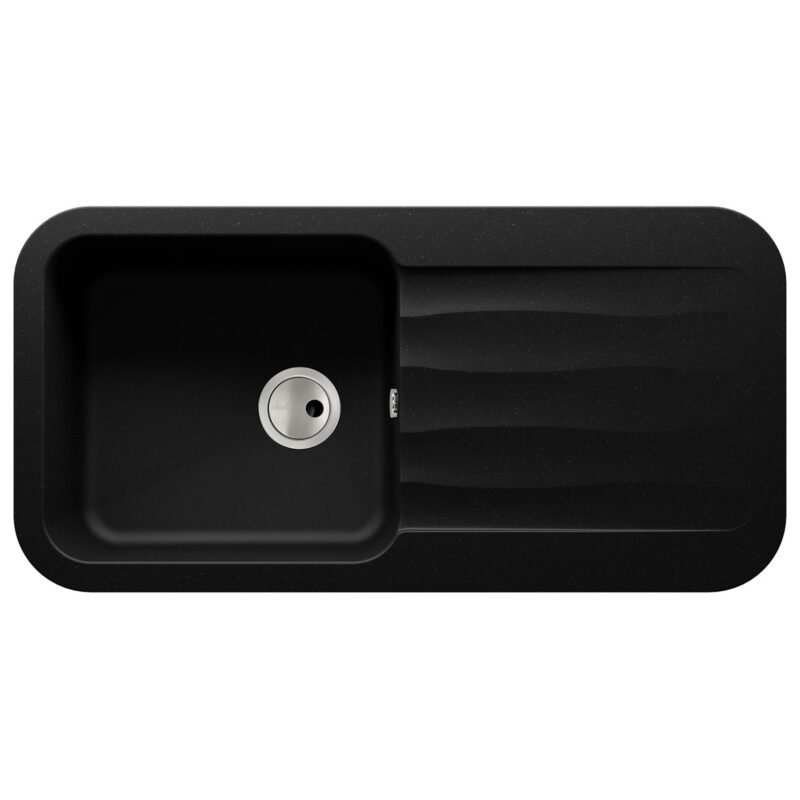 Abode Dune 1 Bowl & Drainer Granite Inset Sink Black Abode Dune 1 Bowl & Drainer Granite Inset Sink Black