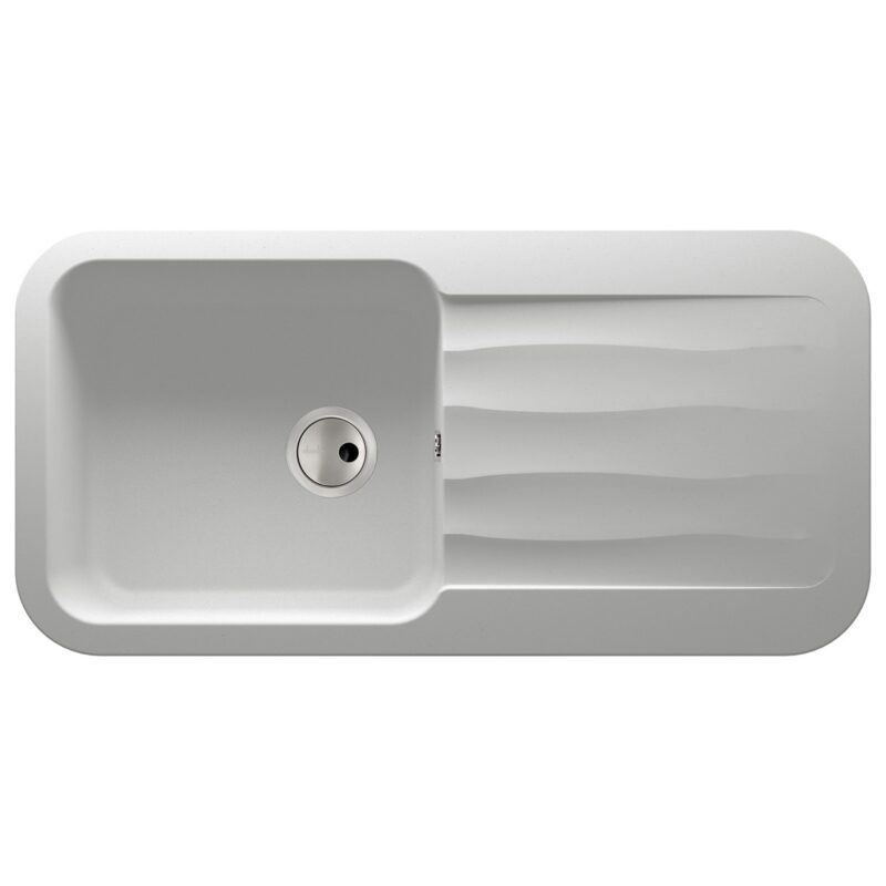 Abode Dune 1 Bowl & Drainer Granite Inset Sink Frost White Abode Dune 1 Bowl & Drainer Granite Inset Sink Frost White