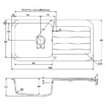 Abode Dune 1 Bowl & Drainer Granite Inset Sink Grey Metallic