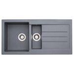 Abode Xcite 1.5 Bowl & Drainer Granite Inset Sink Grey Metallic