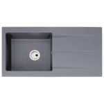 Abode Zero 1 Bowl & Drainer Granite Inset Sink Grey Metallic