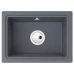 Abode Denton Compact 1 Bowl Undermount Sink Grey Metallic
