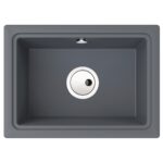 Abode Denton Compact 1 Bowl Undermount Sink Grey Metallic