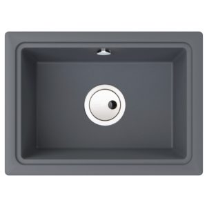 Abode Denton Compact 1 Bowl Undermount Sink Grey Metallic