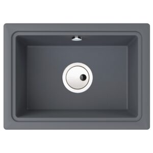 Abode Denton Compact 1 Bowl Undermount Sink Grey Metallic