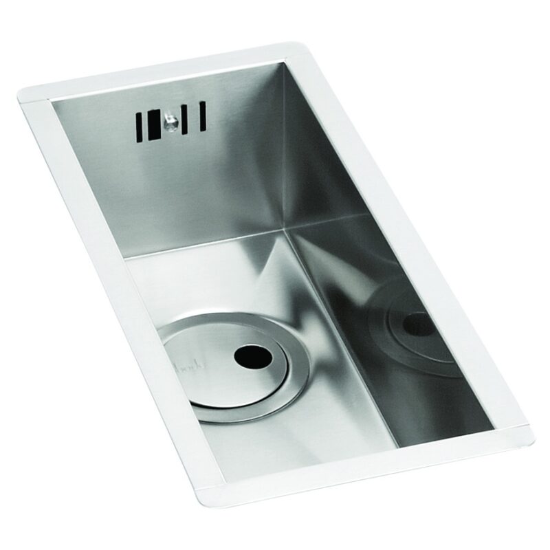 Abode Matrix R0 160mm Square 0.5 Bowl Undermount Sink Steel