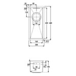 Abode Matrix R0 160mm Square 0.5 Bowl Undermount Sink Steel