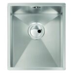 Abode Matrix R0 340mm Square 1 Bowl Undermount Sink Steel