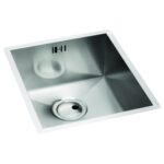 Abode Matrix R0 340mm Square 1 Bowl Undermount Sink Steel