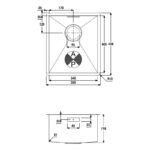 Abode Matrix R0 340mm Square 1 Bowl Undermount Sink Steel