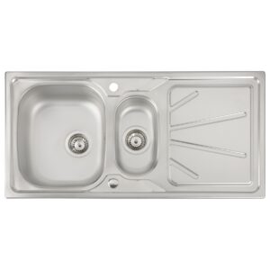 Abode Trydent 1.5 Bowl & Drainer Inset Sink Stainless Steel