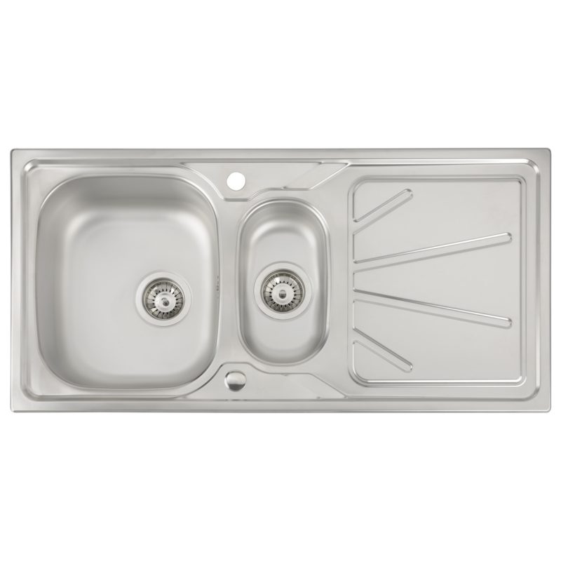 Abode Trydent 1.5 Bowl & Drainer Inset Sink Stainless Steel