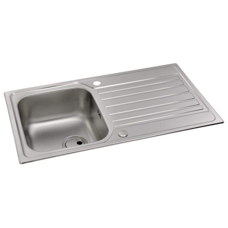 Abode Connekt 1 Bowl & Drainer Inset Sink Stainless Steel