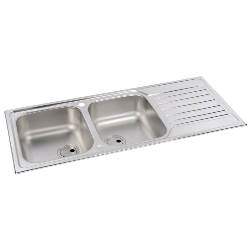 Abode Connekt 2 Bowl & Drainer Inset Sink Stainless Steel