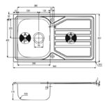 Abode Mikro 1 Bowl & Drainer Inset Sink Steel
