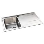 Abode Ixis Compact 1 Bowl & Drainer Inset Sink Stainless Steel