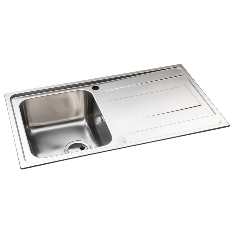 Abode Ixis Compact 1 Bowl & Drainer Inset Sink Stainless Steel