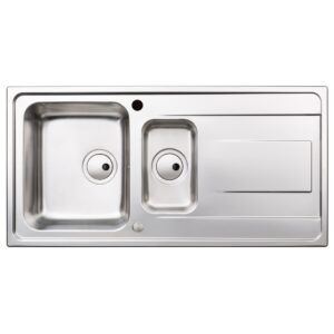 Abode Ixis 1.5 Bowl & Drainer Inset Sink Stainless Steel