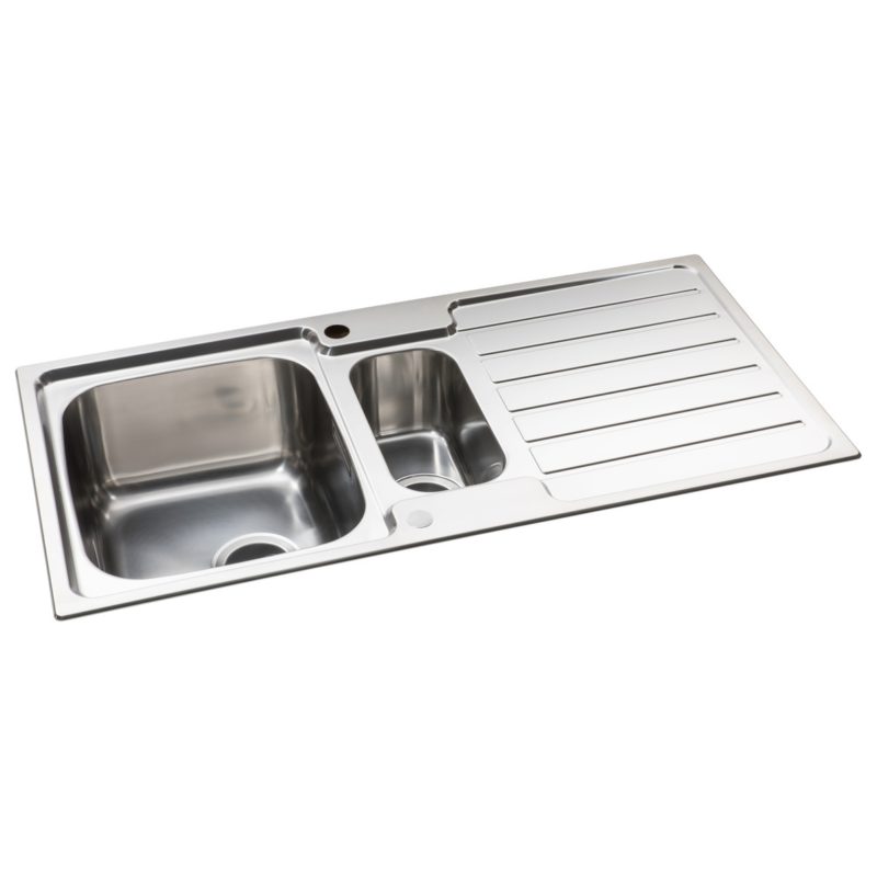 Abode Neron 1.5 Bowl & Drainer Inset Sink Stainless Steel