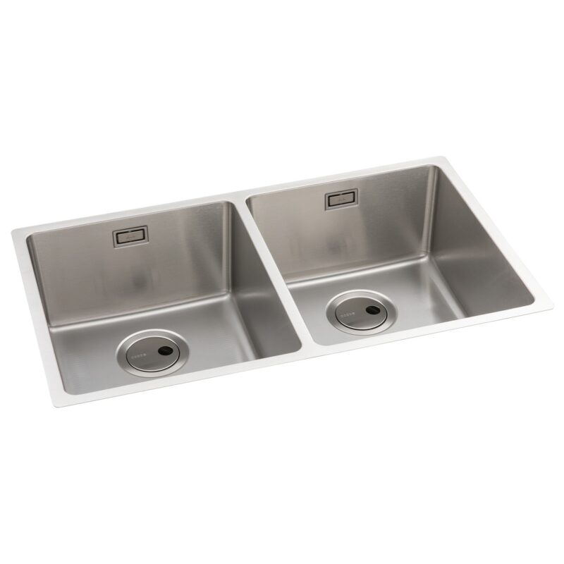 Abode Matrix R15 2 Bowl 700mm Undermount/Inset Sink Steel