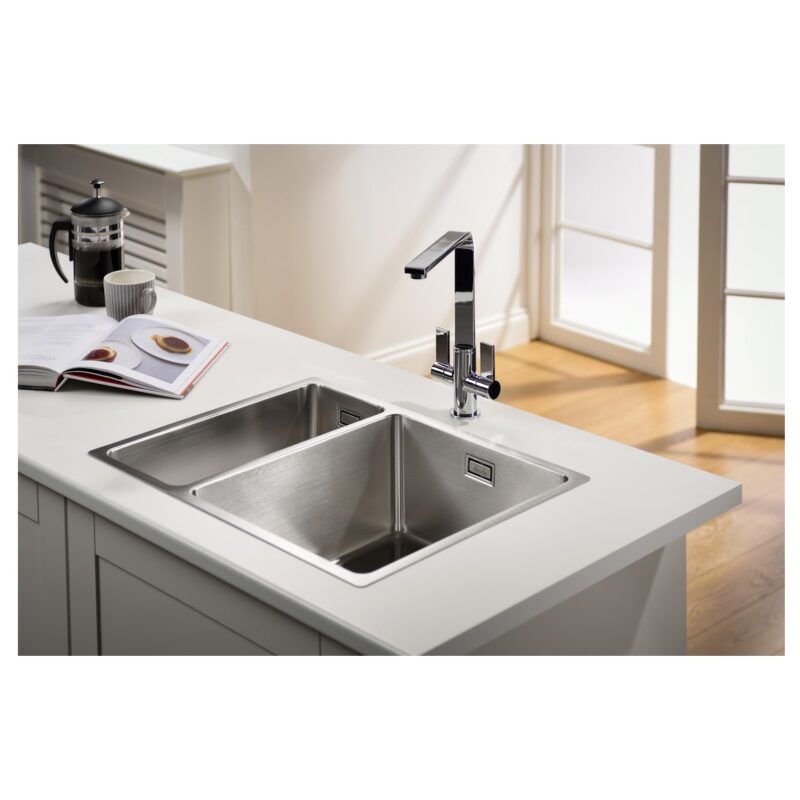 Abode Matrix R15 1.5 Bowl RHMB Undermount/Inset Sink Steel