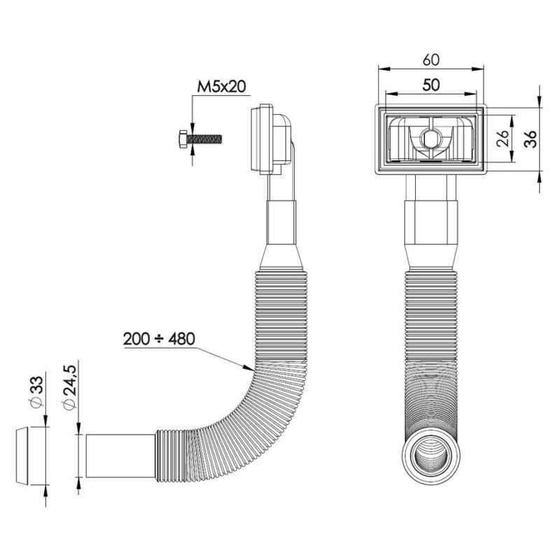 Abode Rectangular Overflow Kit for Steel Sinks