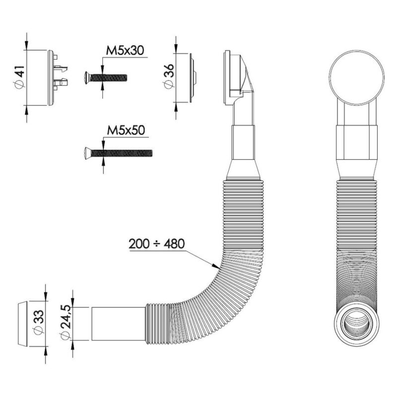 Abode Round Overflow Kit for Ceramic/Granite Sinks
