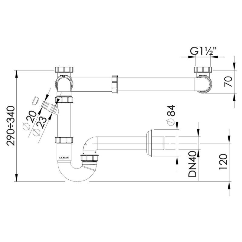Abode Multi Bowl Pipework Kit White
