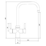 Abode Prostyle 3 IN 1 Quad Spout Kitchen Tap Graphite