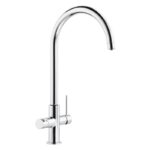 Abode Prothia 3 IN 1 Swan Spout Slimline Kitchen Tap Chrome