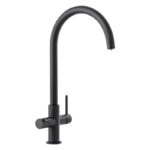 Abode Prothia 3 IN 1 Swan Spout Slimline Kitchen Tap Matt Black