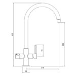 Abode Prothia 3 IN 1 Swan Spout Slimline Kitchen Tap Brushed Brass
