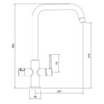 Abode Prothia 3 IN 1 Quad Spout Slimline Kitchen Tap Brushed Nickel